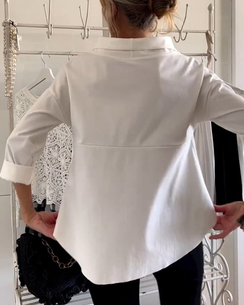Beatrice™ Wide Turtleneck Blouse