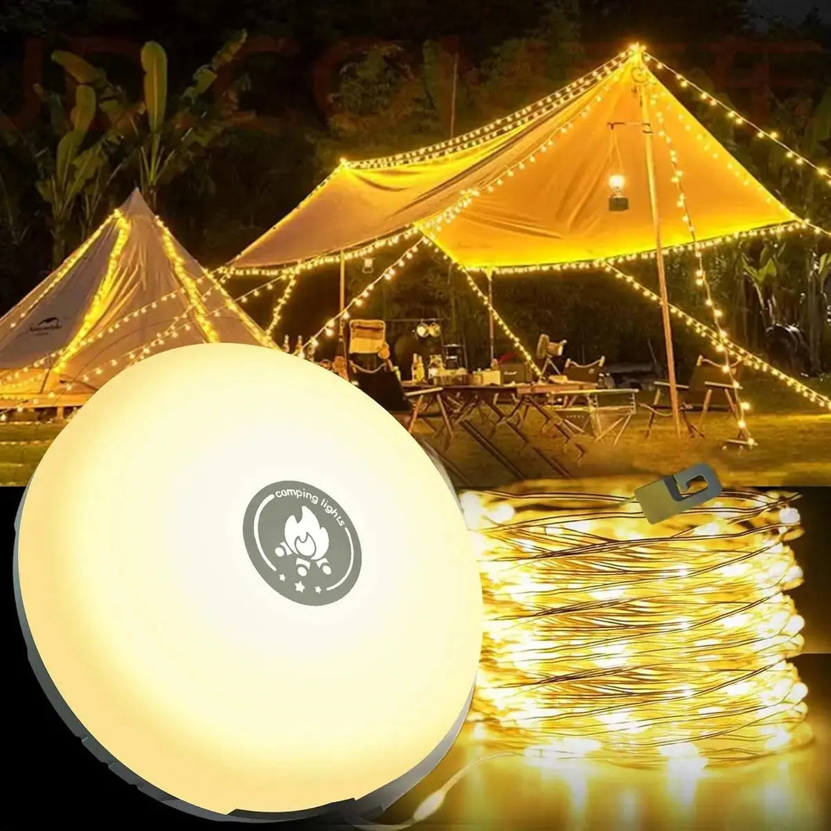 Camping Light 4-in-1: Atmospheric Light, Flashlight & Power Bank In One