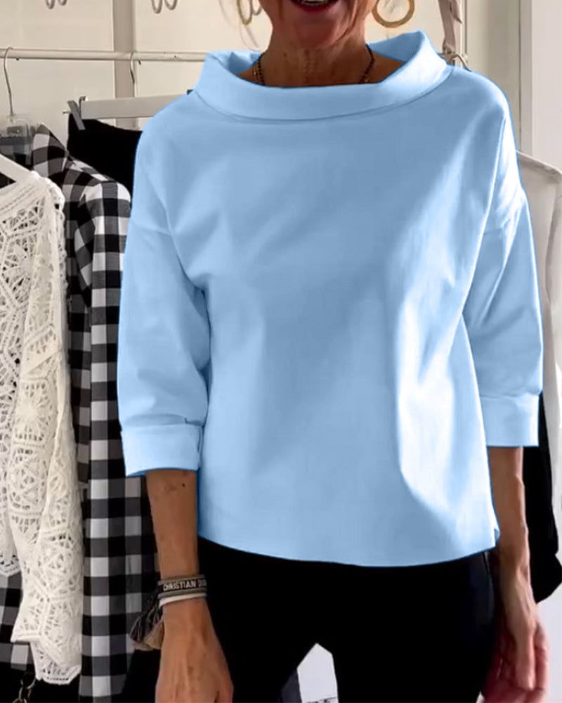 Beatrice™ Wide Turtleneck Blouse