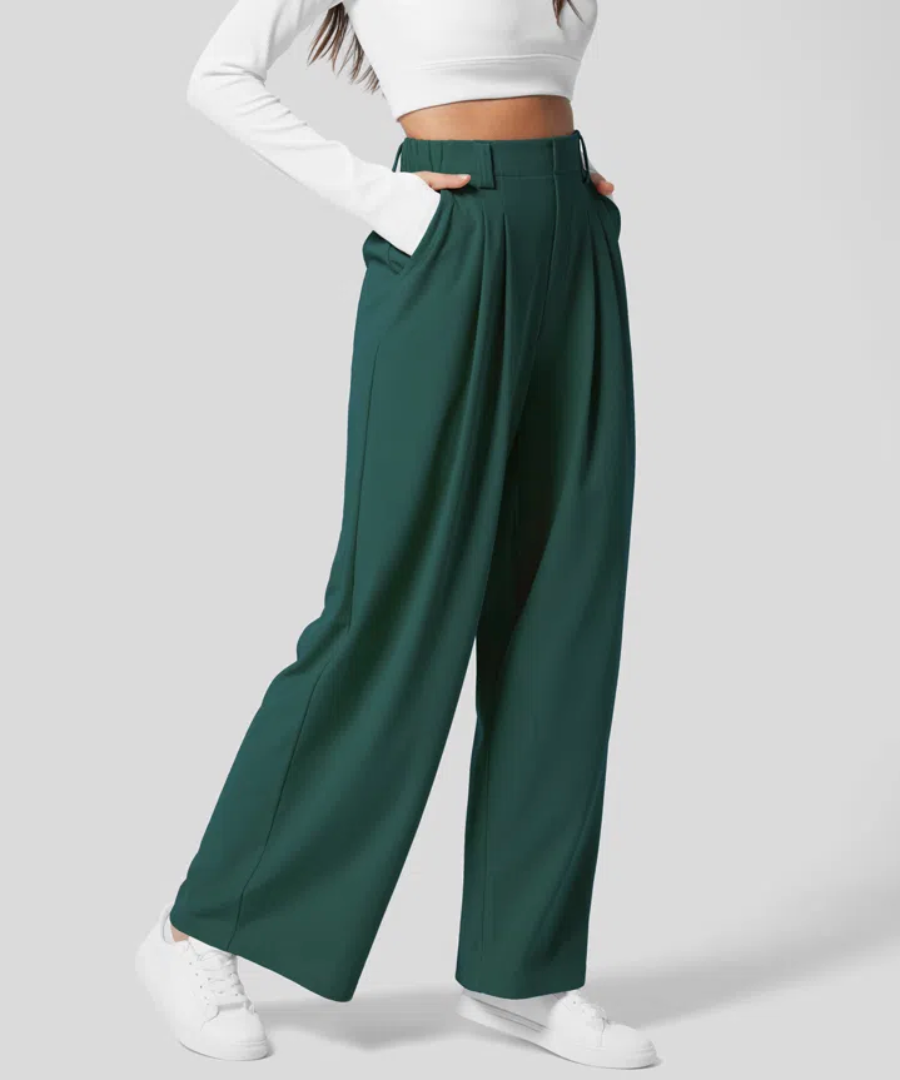 ALDEN™ - Elegant Elasticated High-Waisted Trousers