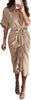 Victoria™ Satin Button-Up Dress