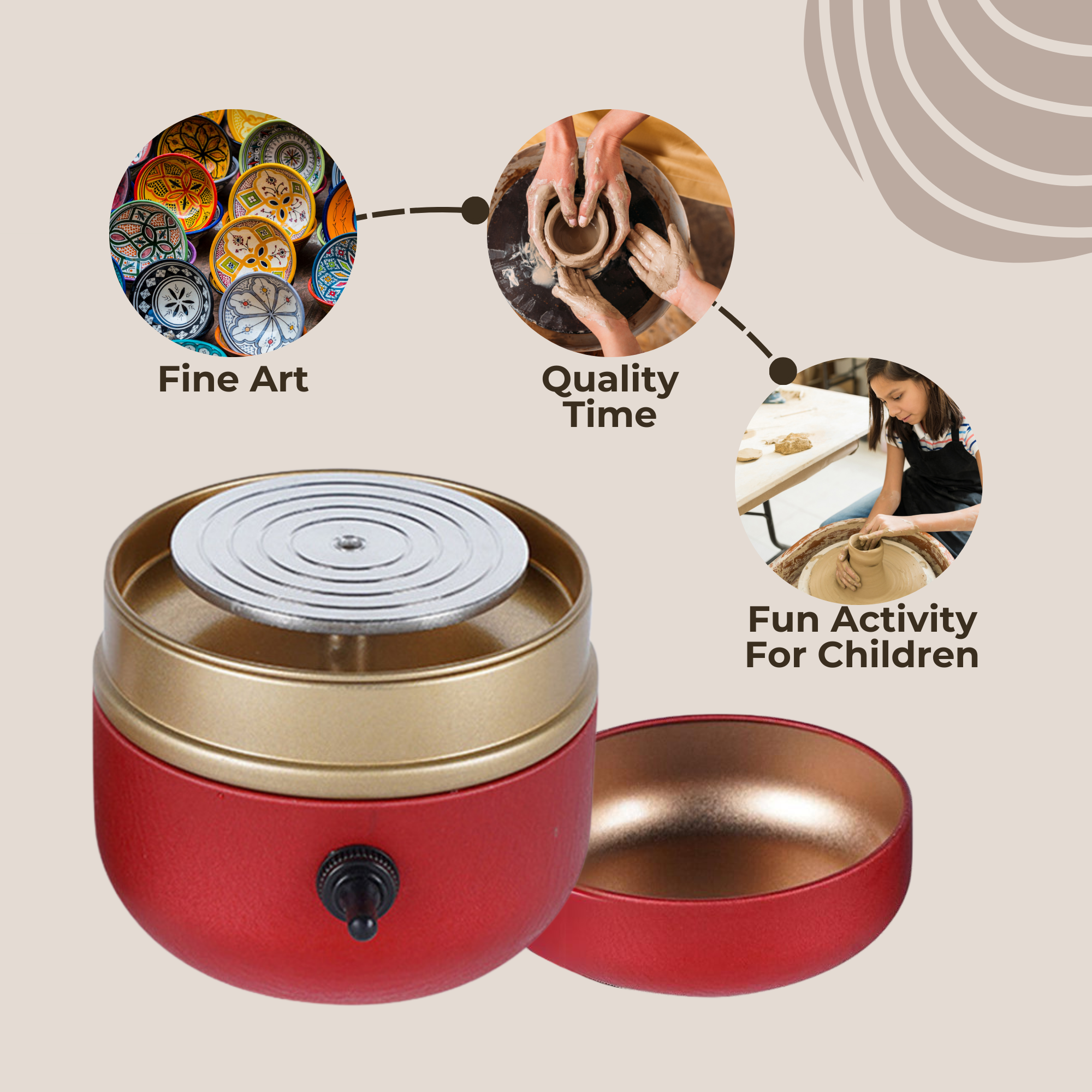 Poterio™ | Mini Portable Pottery Machine (FREE 8 Sculpting Tools)