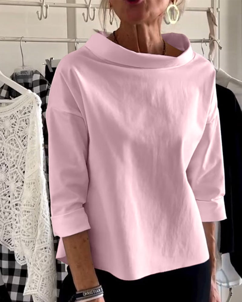 Beatrice™ Wide Turtleneck Blouse