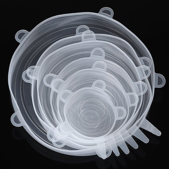 6PCS Adaptable Lid Silicone Cover Food