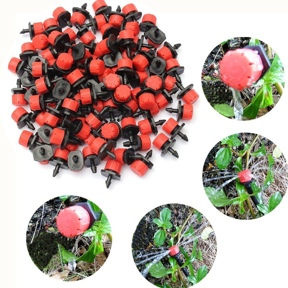 100 pieces adjustable irrigation drippers (free hole opener)