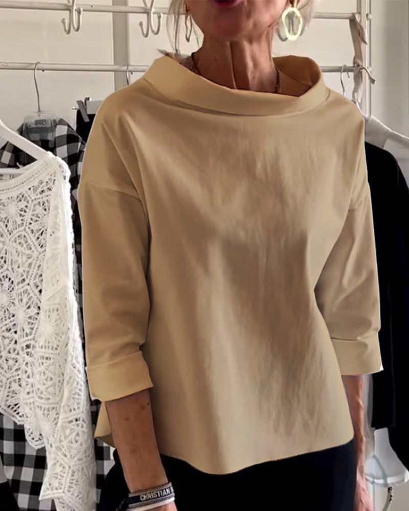 Beatrice™ Wide Turtleneck Blouse