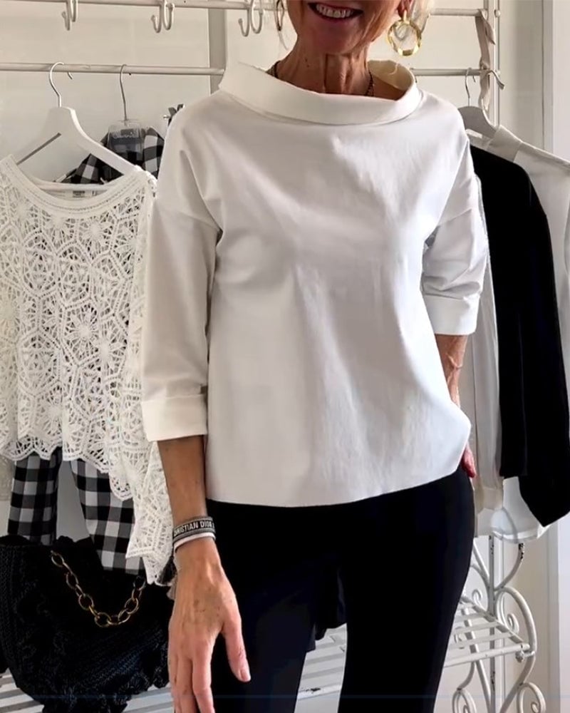 Beatrice™ Wide Turtleneck Blouse