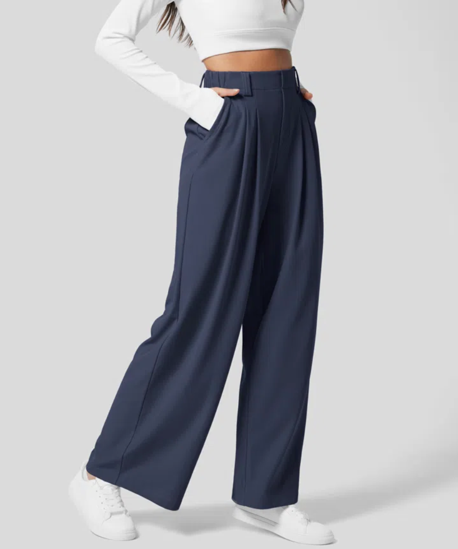 ALDEN™ - Elegant Elasticated High-Waisted Trousers