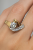 Vintage Irregular Gold & Silver Zirconia Ring