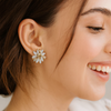 Luxury White Opal Earrings in Gold
