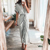Victoria™ Satin Button-Up Dress