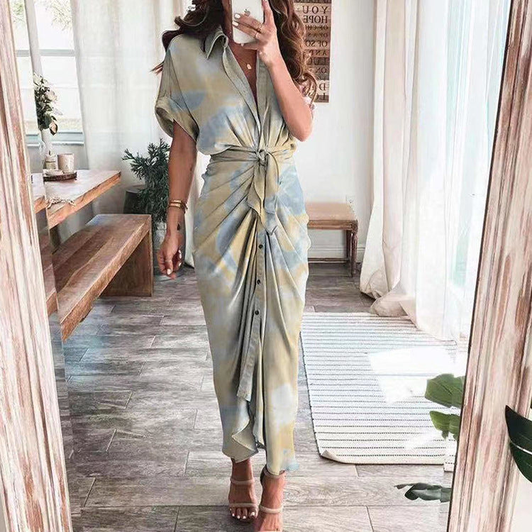 Victoria™ Satin Button-Up Dress