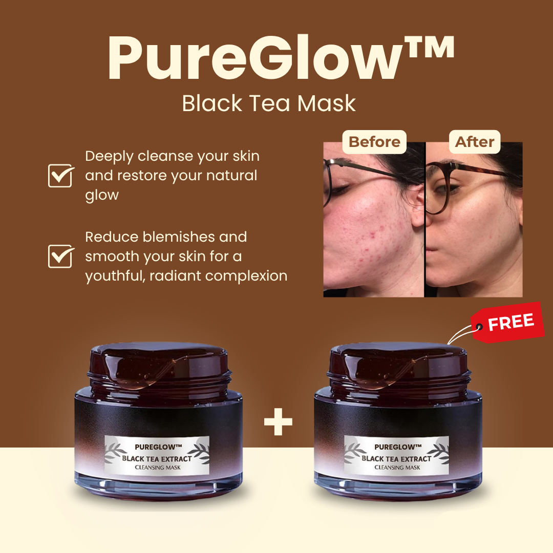 Last Day 1+1 FREE | PureGlow™ Black Tea Mask