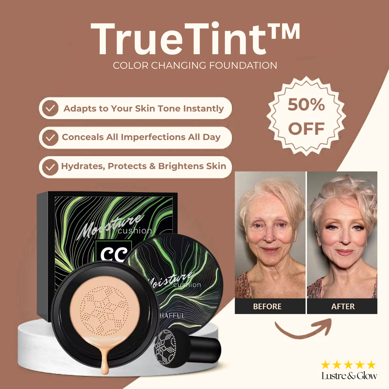 TrueTint™ | Color Changing Foundation For Flawless Tone-Perfect Skin