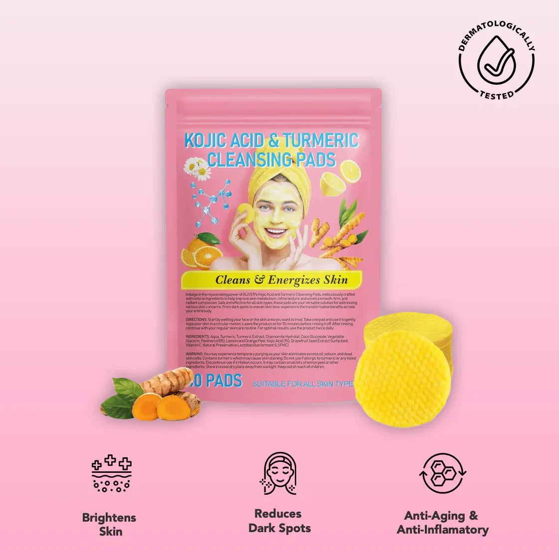 Fade Dark Spots Fast – Velleara Turmeric & Kojic Acid Pads