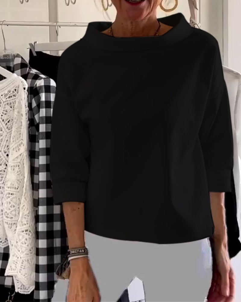 Beatrice™ Wide Turtleneck Blouse