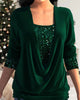 Chloe™ Long Sleeve Sequin Blouse
