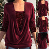 Chloe™ Long Sleeve Sequin Blouse