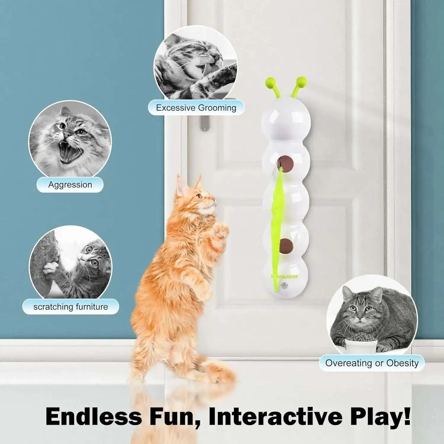 PurrWhirl – Interactive Cat Toy with Worm Motion