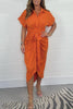 Victoria™ Satin Button-Up Dress