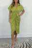 Victoria™ Satin Button-Up Dress